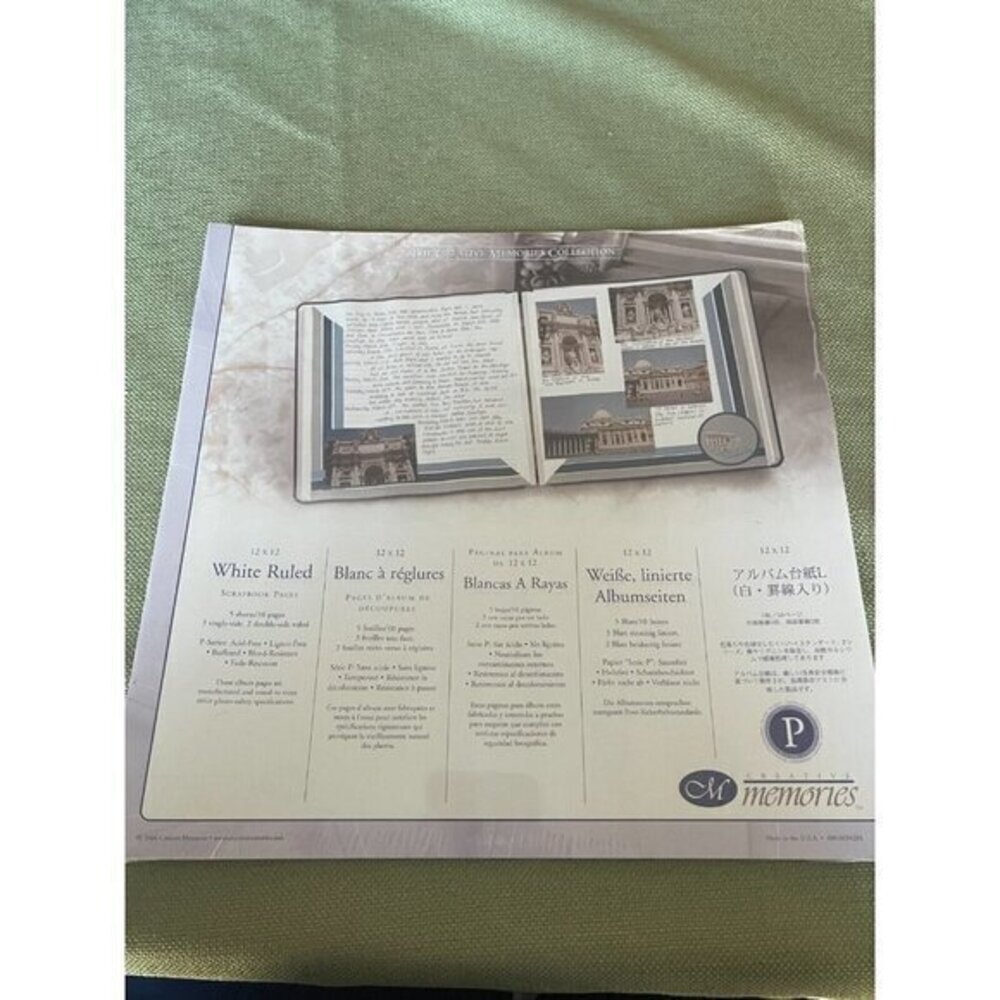Creative Memories 12x12 White Ruled Pages Refills 5 Pages Brand New Sealed